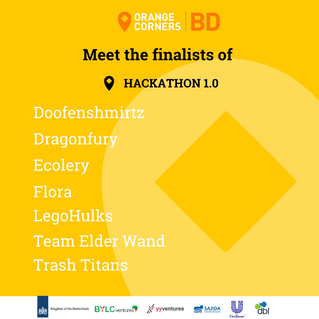 The results of the final round of Hackathon 1.0 are out!

Congratulations to all the teams that made it to the final round! A big round of applause for all of you! See you at the final.
#OrangeCornersBD #Hackathon #Entrepreneurship #Startups #EnablingEntrepreneurship