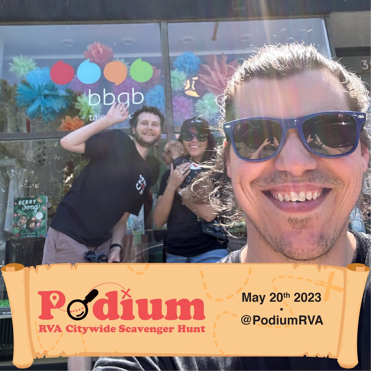 From murals to bookstores, Podium is out and about today for our Citywide Scavenger Hunt! Hunters, make sure you're getting your submissions in!