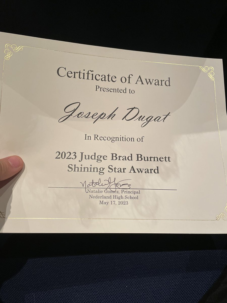 Very great full to be thought of as a “Shining Star”