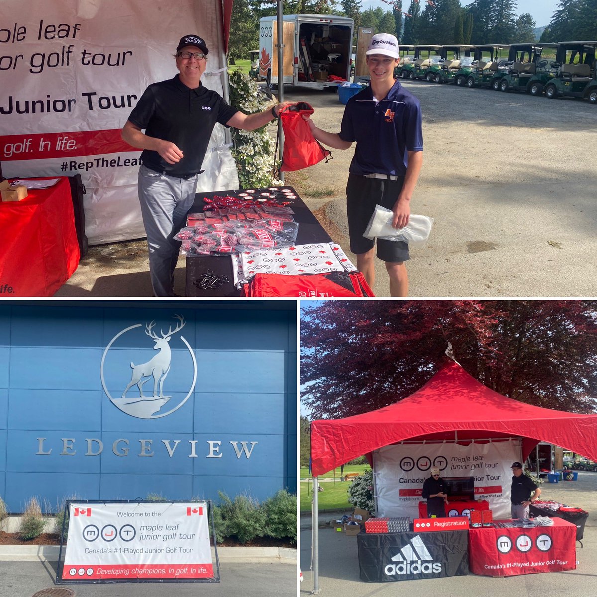 maplejt's tweet photo. #settingthescene 
Busy day on the MJT with four events across 🇨🇦! Let’s have a great day #Ontario #Saskatchewan #BritishColumbia 

#golf #tournament #developingchampions https://t.co/1VslvwPv5f