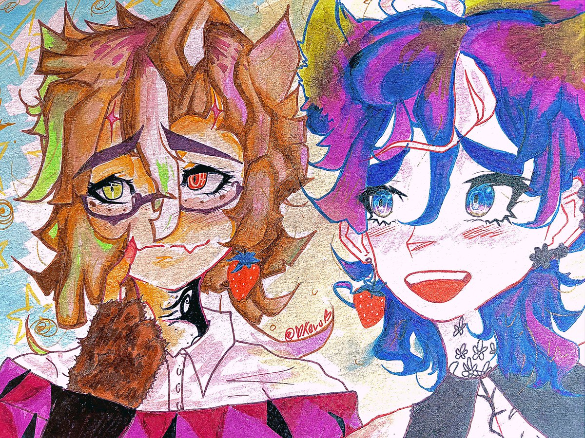 karumina_san's tweet photo. C’est la journée des fraises 🍓
Alors j’avais concocté ses deux petits illustrations pour mes amis 😔✨
(Après une dur journée haha …)
#InazumaEleven #inazumaelevenoc #inazumasona #astrolor #shawnfroste #danganronpa #danganronpaoc https://t.co/8zObkHrtZ9