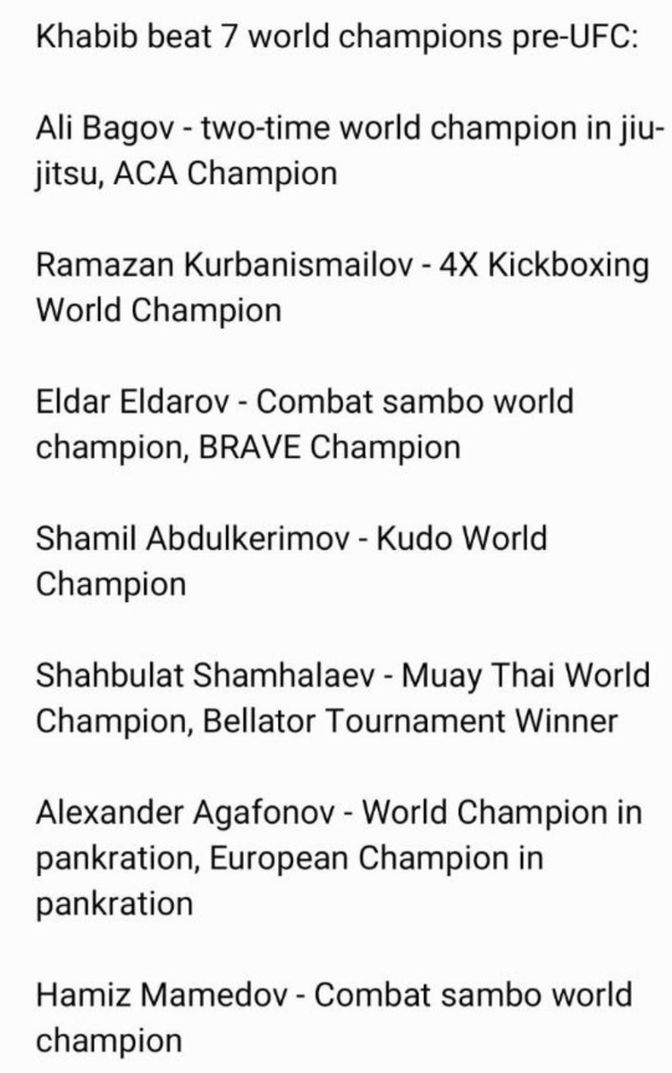 EarlyTomato's tweet photo. @DaredevilMMA @MMAUNCENSORED1 It’s quite simple really. You’re only looking at MMA records but these were Dagestani killers with gold medals in sports like Taikwondo, Judo, Wrestling, Sambo, etc. You brought up Conor… if you teleport Conor to Dagestan with his current skillset he would’ve been a plumber. https://t.co/iPc33DCNJQ