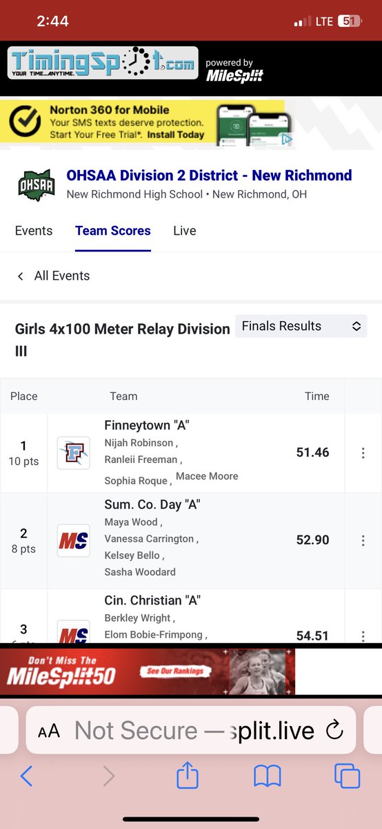 FinneytownT's tweet photo. 4x100 on to Troy!! https://t.co/aT1ZdfR1OJ