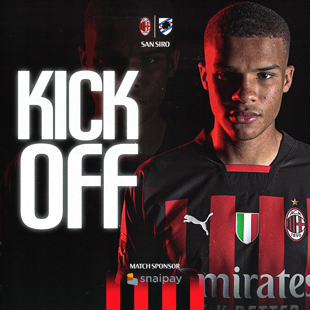 acmilan's tweet photo. Away we go 🔛

#MilanSampdoria #SempreMilan 
Brought to you by 𝗦𝗻𝗮𝗶𝗽𝗮𝘆 https://t.co/IENWxle4vb