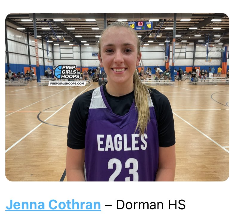 Tough loss for SC Eagles Black to Team Real Deal by 2. 
<a href="/jenna_cothran/">Jenna Cothran</a>  from <a href="/DormanLadyCavs/">Dorman Girls Basketball</a>  led the way with 19 Points on 5 threes.