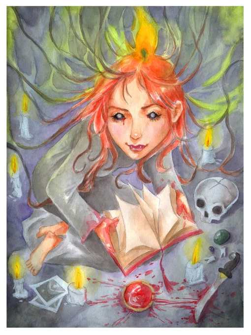 Ritual sacrifi--I mean preparing for the Montreal comic Arts Festival 2023 next weekend! May 26-28. Find me at C22! Will have book, stickers and sticker book, zines, and lots of original art on sale! 