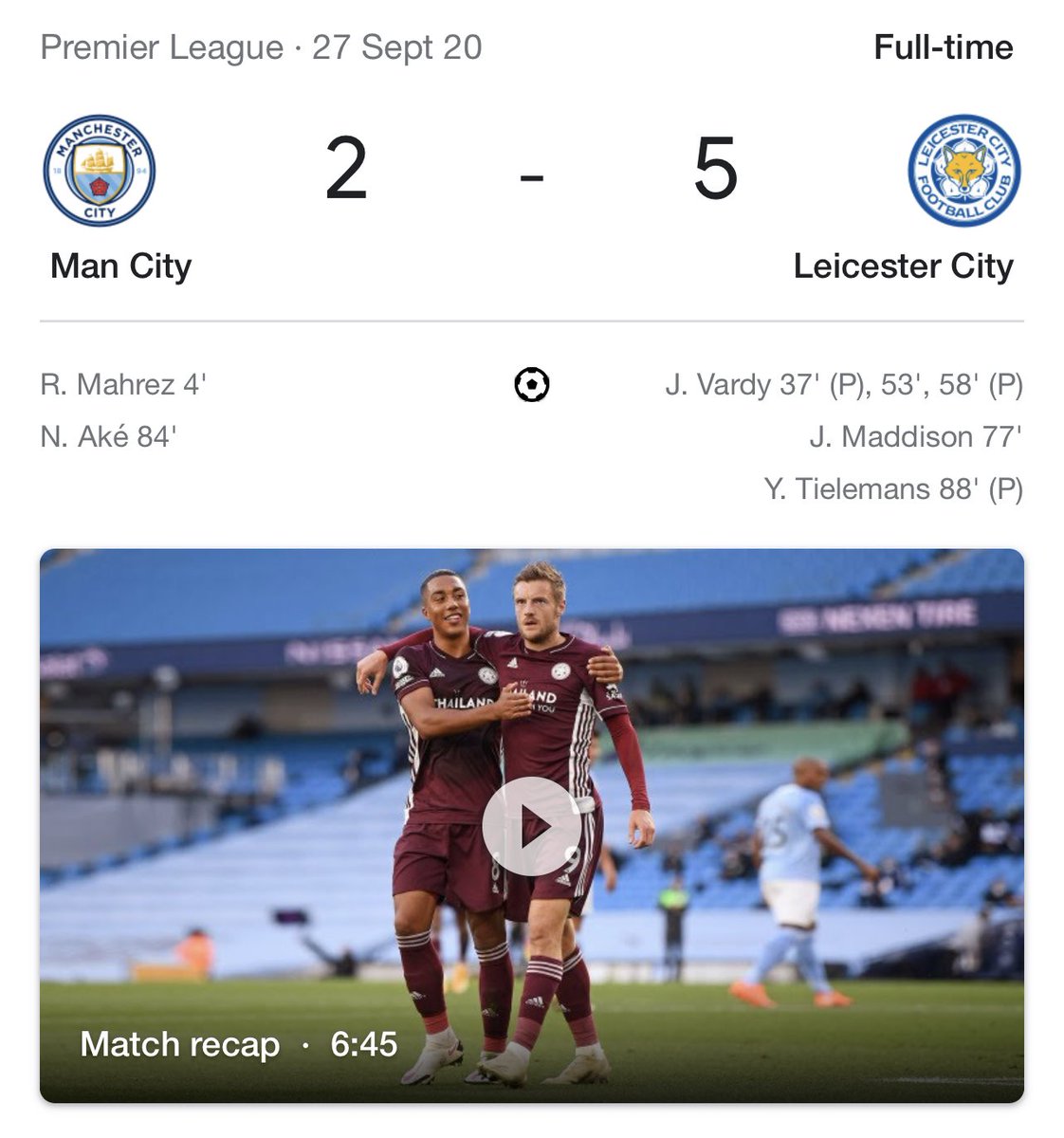 The very next game we started Ruben Dias…the rest is THREEPEAT.