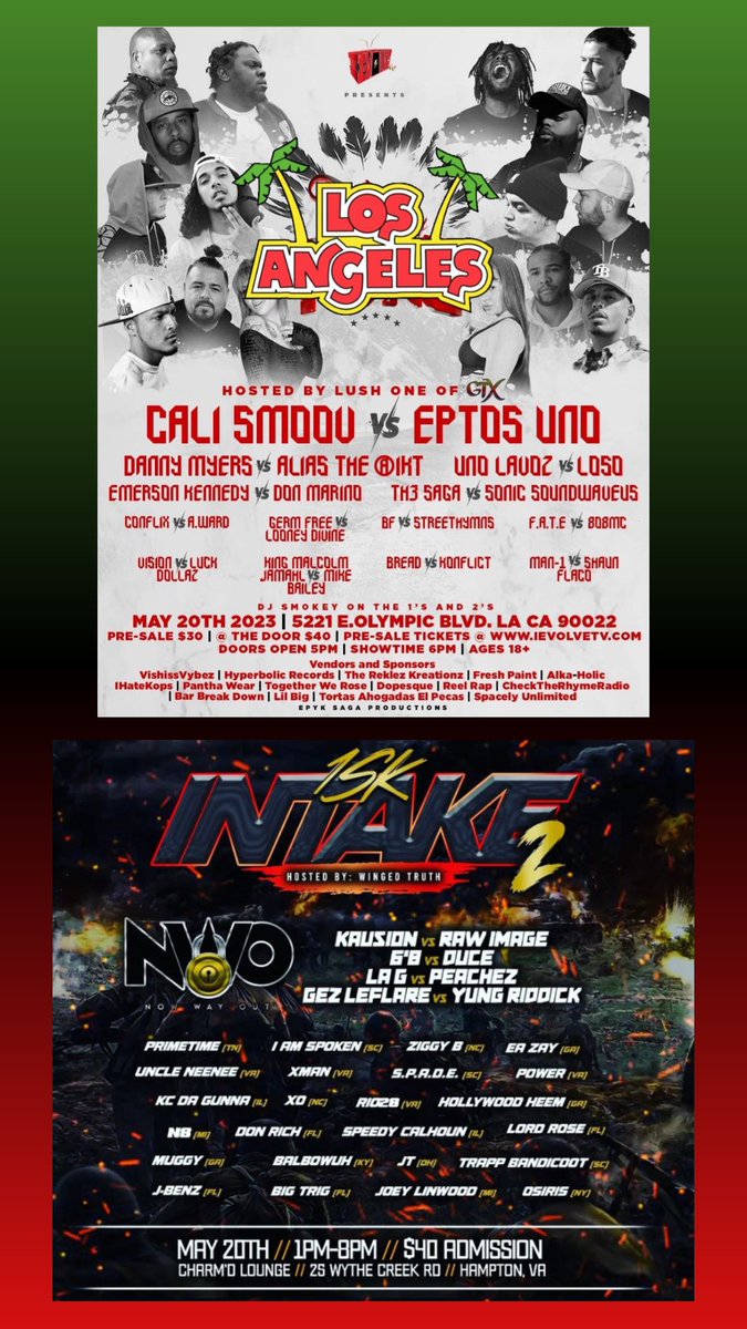 AllThingsBatRap's tweet photo. TODAY‼️
#TrailOfTiers🏆
•CALI SMOOV vs EPTOS UNO
+DANNY MYERS, A.WARD, LOSO, SAGA, EK
RBE #INTAKE⚔️
@BrickInvasion🧱
•AVE vs KAY NELLZ
@ibattletv #HIGHTIDE🌊
@Beastmodebattle #MAYDAY2🚨
@BearArmz w/ host @hollowdadon🌴
@DontFlop #MayprilFools/@NoLooseChat #TheProtocol2🇬🇧 https://t.co/5hs8jLOCAr