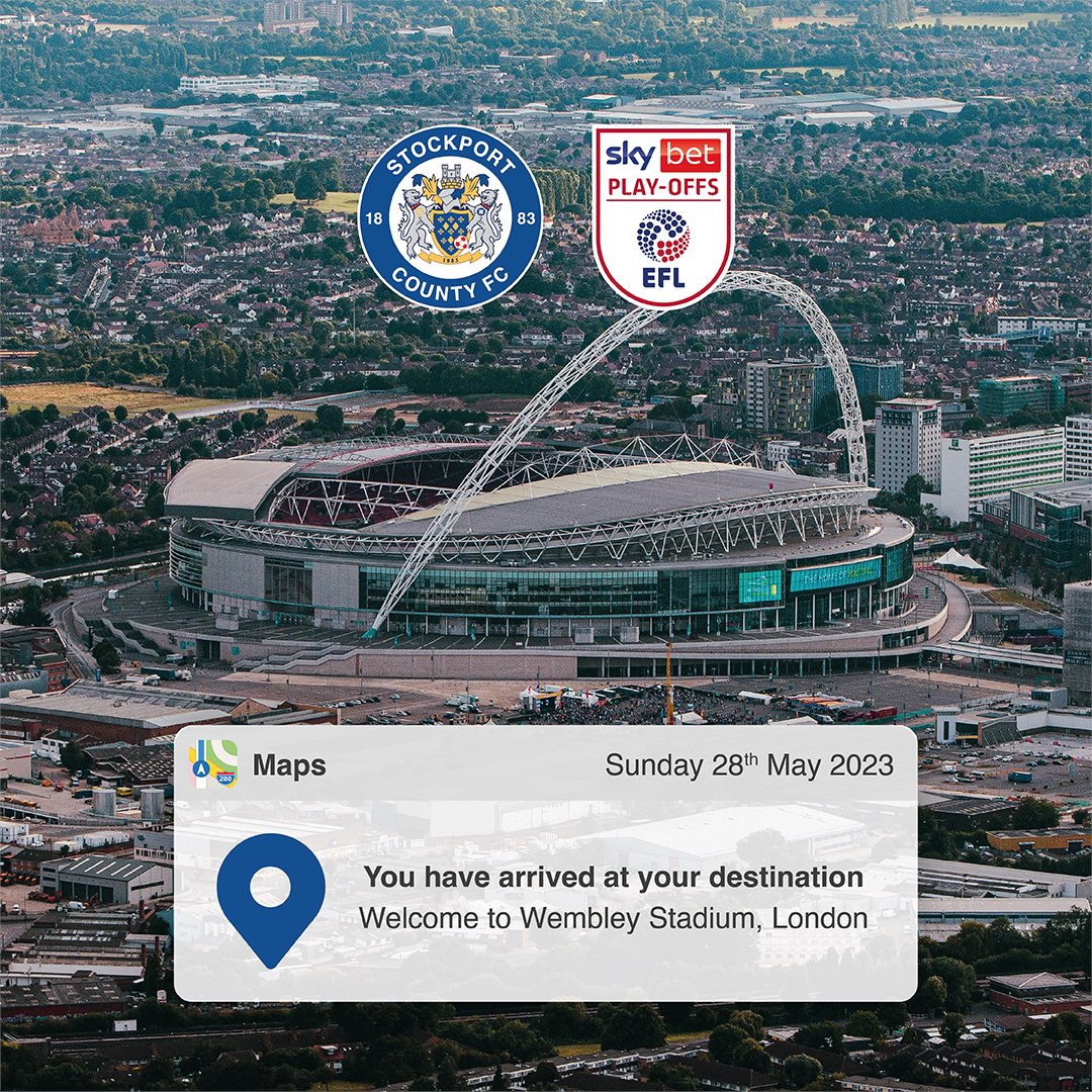 IT'S OFFICIAL - County have a date at Wembley, in the League Two Play-Off final! WHAT A DAY AT EDGELEY PARK! #StockportCounty