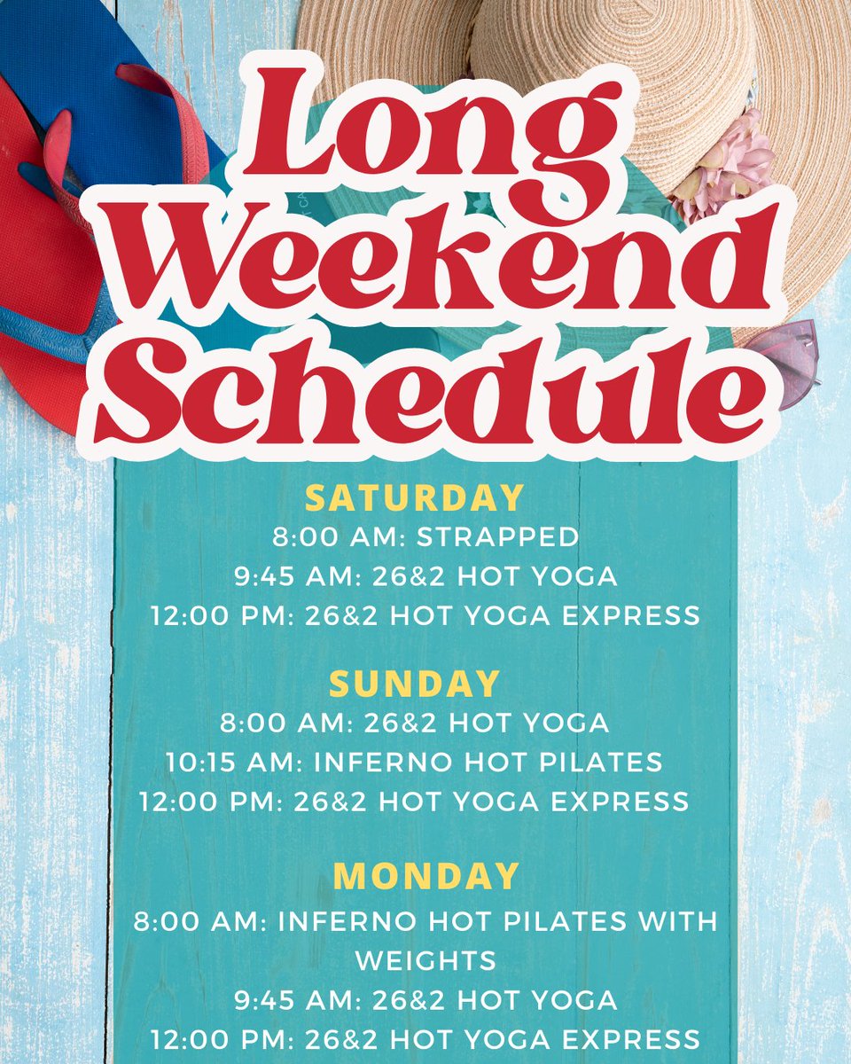 See you in the HOT ROOM this long weekend Yogi's!

midtown.yoga/schedule

#midtownyoga #hotyoga #kwawesome #belmontvillage #kitchener #waterloo