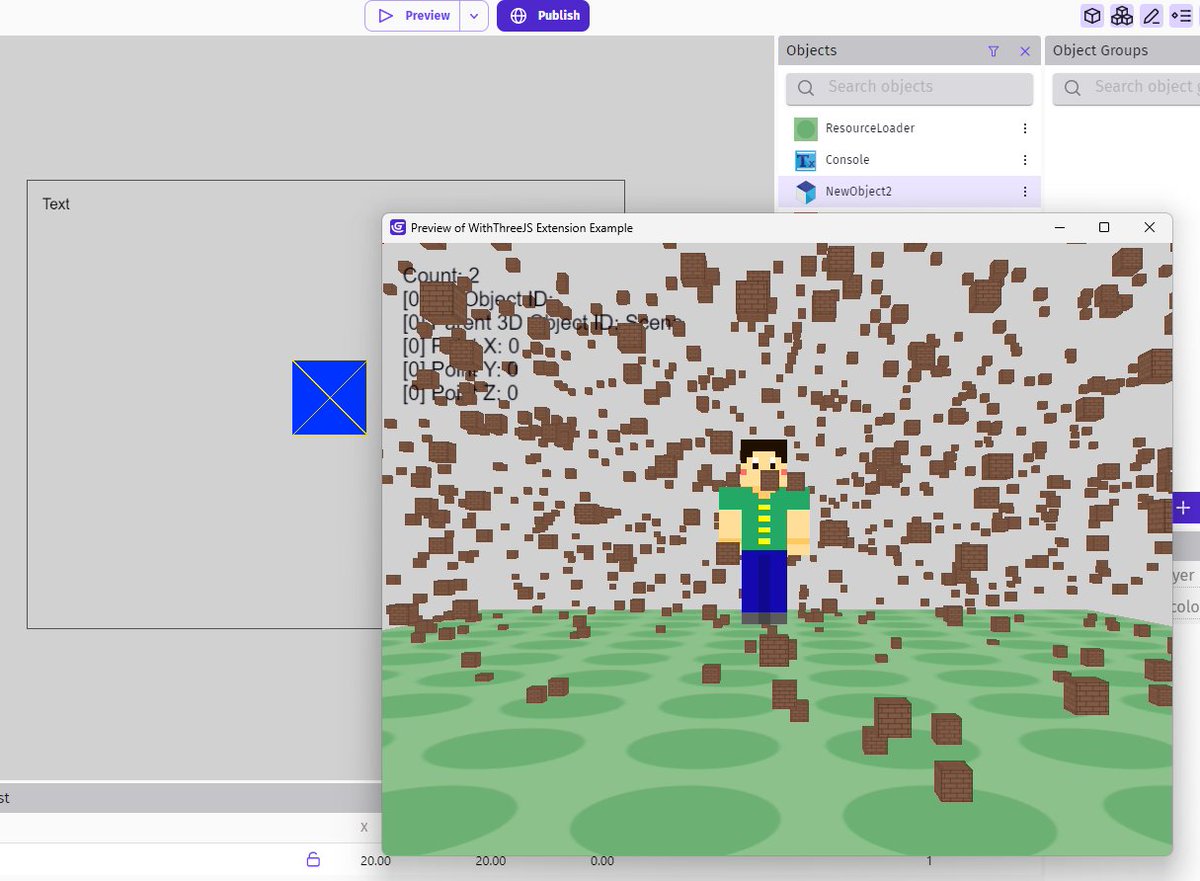 #GDevelop built-in 3d WithThreeJs 😀