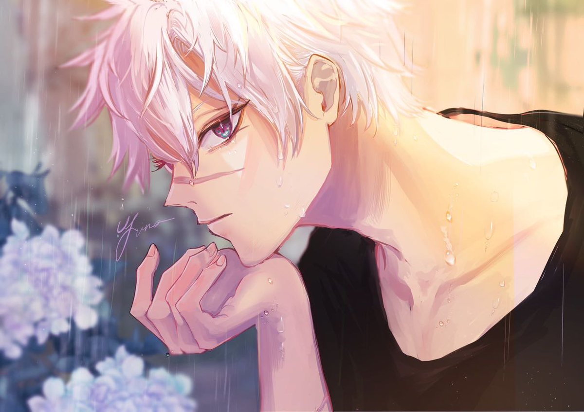 1boy male focus solo scar cherry blossoms scar on face blonde hair  illustration images