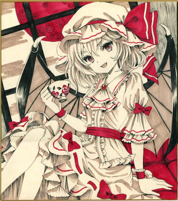 今週のアナログ絵の成果 久しぶりにアナログでレミリアおぜうさま描きました