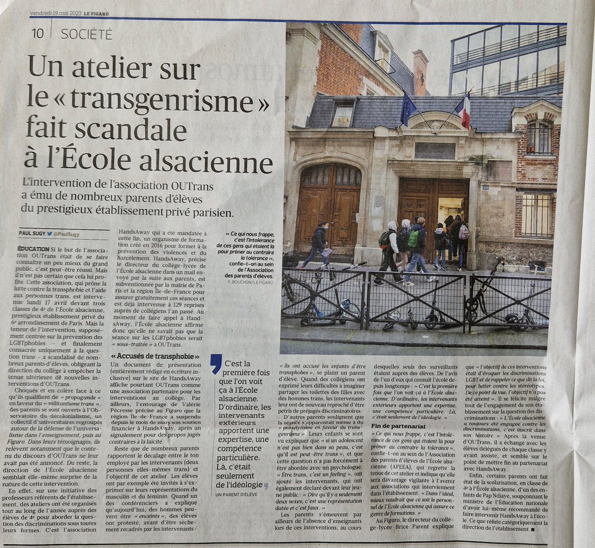binbin59300's tweet photo. Quand des adolescents de 4ème se font recadrer pour "transphobie" par des conférenciers de #OUTrans car, lors d'ateliers sur la discrimination, la notion d'hommes "enceints" avait déclenché leurs protestations!
Bienvenue à l'école Alsacienne, l'école des enfants de Pap Ndiaye 😳 https://t.co/92f28vkfCy
