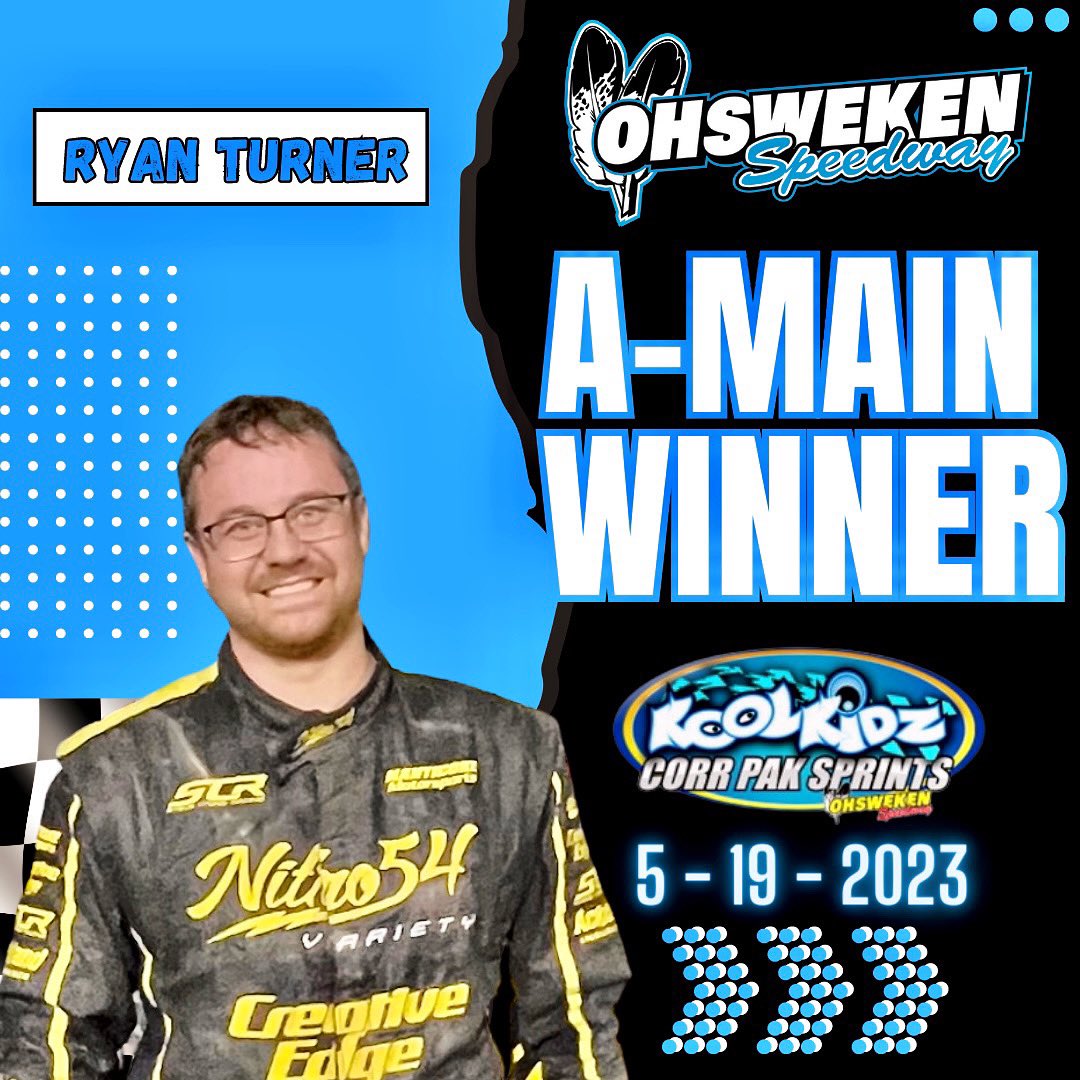 Ryan Turner takes the first A-Main Kool Kidz-Corr/Pak 360 Sprint Car victory of the 2023 season!

#ohswekenspeedway #dirtracing #sprintcars #ovalracing #BigOProud