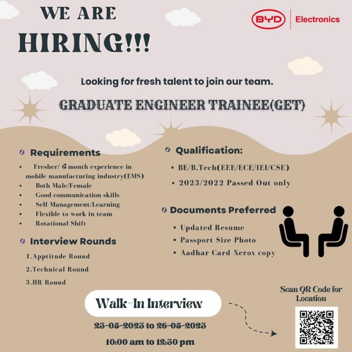 Kumarsivesh111's tweet photo. BE /B.Tech Freshers guys use this opportunity..it’s in Chennai 👇👇👇 .. came in my LinkedIn notifications..#freshers https://t.co/UjuvJN4JN1