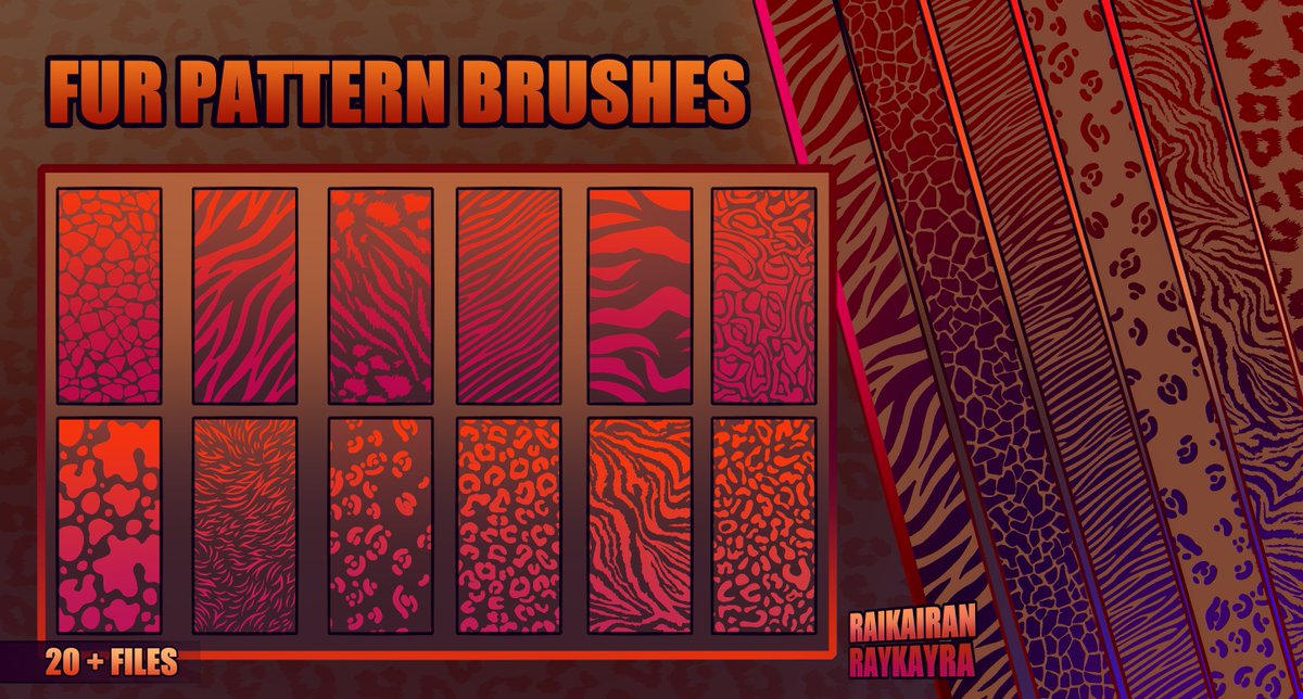 RaykayraArt's tweet photo. 🐻- Free Animal Pattern Brushes - 🐻
Get them for Painttool SAI 2 and Clip Studio Paint
✨More Info below: https://t.co/8pGX0saplW