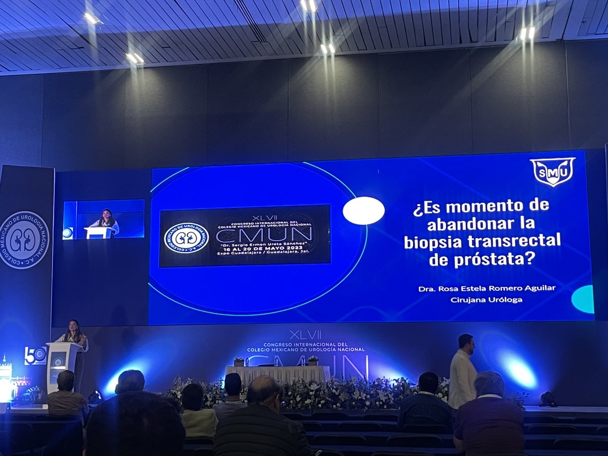 lachicadeuro's tweet photo. Dra. Rosa Estela Romero @urogdl 
📝¿Es momento de abandonar la biopsia transrectal de próstata? 

📌Simposio SMU @smumexico durante el XLVII Congreso Internacional del Colegio Mexicano de Urología Nacional @colmexuro #CMUN23 #urowomen https://t.co/0FhM23Ty2j