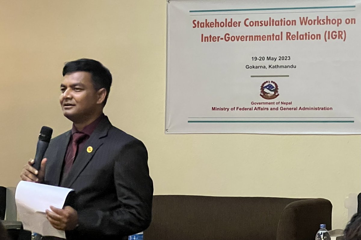 magar_binda's tweet photo. Encouraged 2 have open discussion @ inter-governmental relation stakeholder consultation (19-20May). #enhancecommunication
#cooperation
#knowdroles
#capacitydev
#financialaccountability
#monitoringevaluation
#publicparticipation https://t.co/tZrY9gtS3M