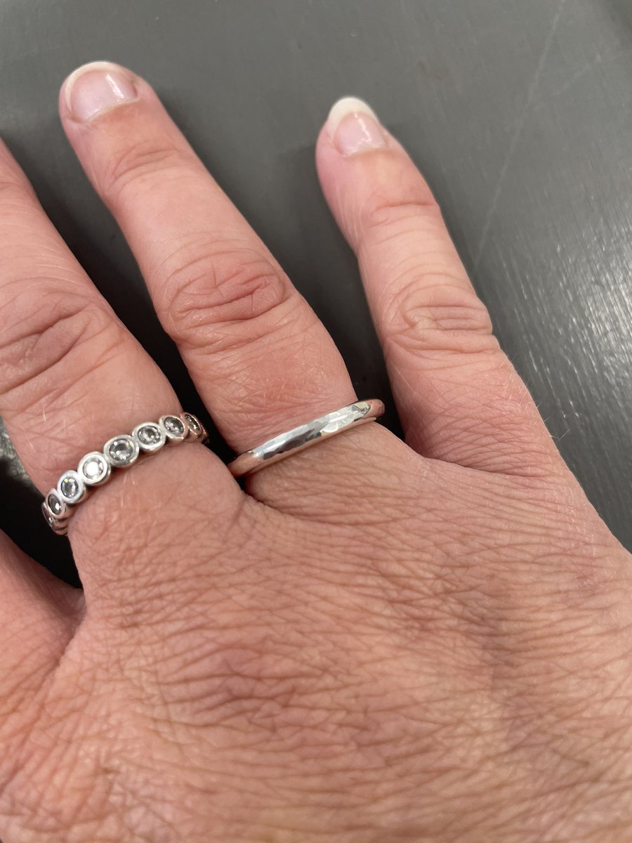 Clare144's tweet photo. Last weekend I went and made my own silver ring, so much involved and fantastic result love it x https://t.co/nigEQtqtbc