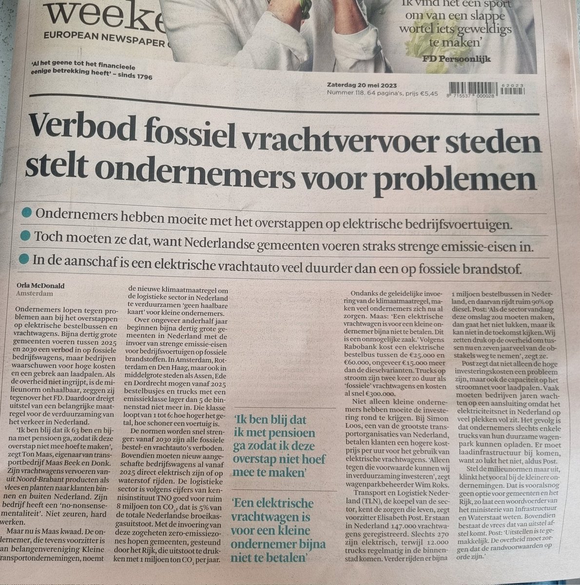Dit wordt wat als straks ook de metselaars, loodgieters, timmermannen, electriciens, stukadoors, vloerenleggers, schilders etc met hun fossiele bouwbusjes de steden niet meer in  mogen. Of 2x duurder worden. Rekening komt hoe dan ook boven tafel.