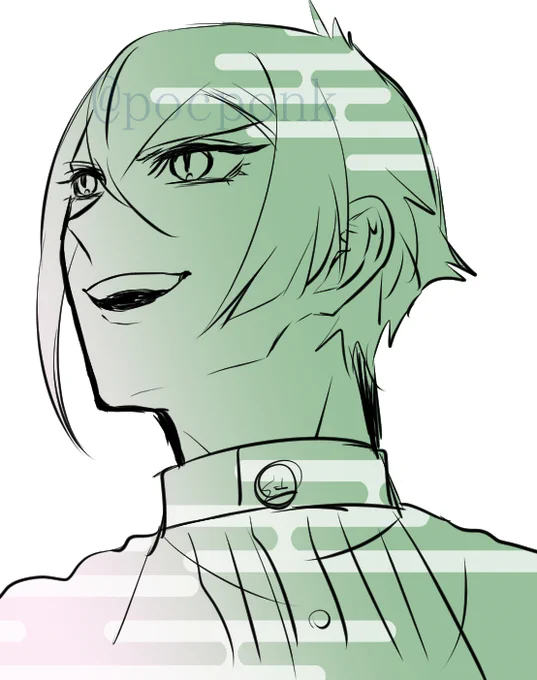最近は練習でひたすら顔ばっか描いてるんですが「好みの顔面に近づいてきた気がする…!!」と思ったらなんとなく邪悪な顔つきなんだよなぁ～～ ちょっと前までは笑顔が邪悪になりがちなのが悩みだったんだけども好みだったぽい