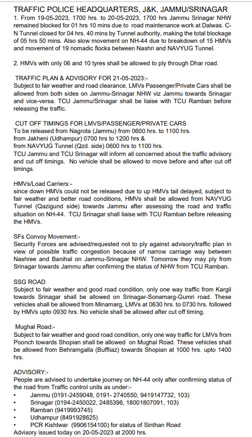 J&K Traffic Police tweet media