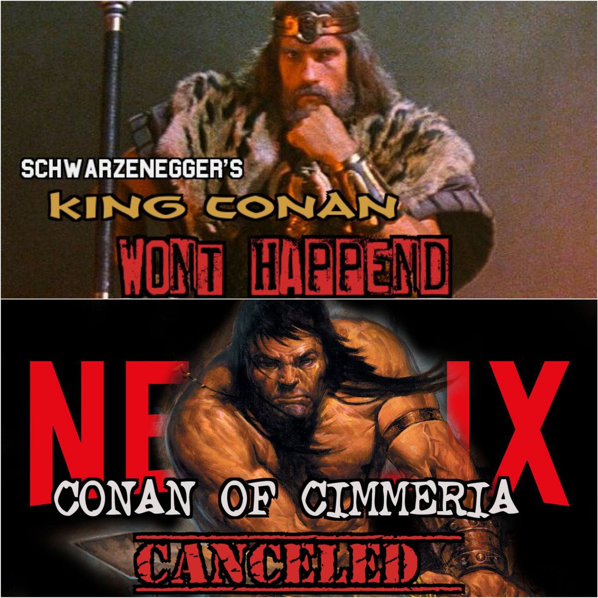 omnimen_za's tweet photo. @FredMalmberg you are definitely the most incompetent man that ever get his hands on a #CONAN character and did absolutely NOTHING with it! You've been dragging fans for a decade with imaginary movies and series. Even total moron would have produced something by now 👎 
#Netflix https://t.co/q9eZZ2gcBU
