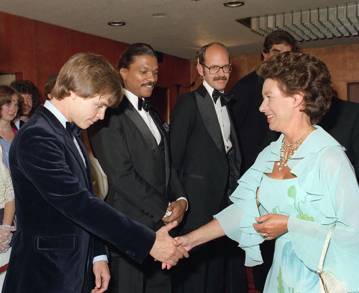 Mark Hamill, Billy Dee Williams, Frank Oz and Peter Mayhew meeting Princess Margaret at the Royal Charity Premiere of Star Wars: The Empire Strikes Back, held at the Odeon Leicester Square, London on May 20, 1980. https://t.co/Syj4zqfVh0