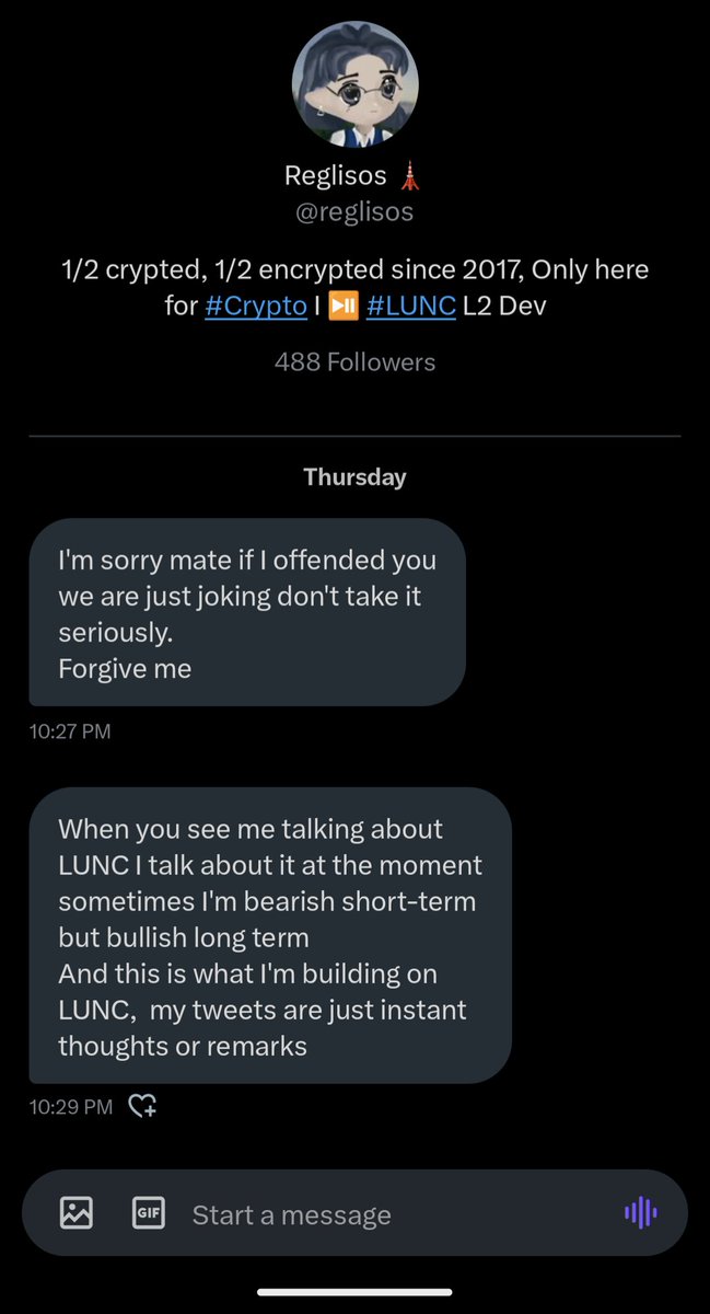 R0STRUM's tweet photo. I try to stay pro about things but there comes a point I have to cross some personal moral lines. Here is the first DM I will release just to expose your first $LUNC #ShitFly @reglisos who is probably other accounts too. https://t.co/P2696ApEY3