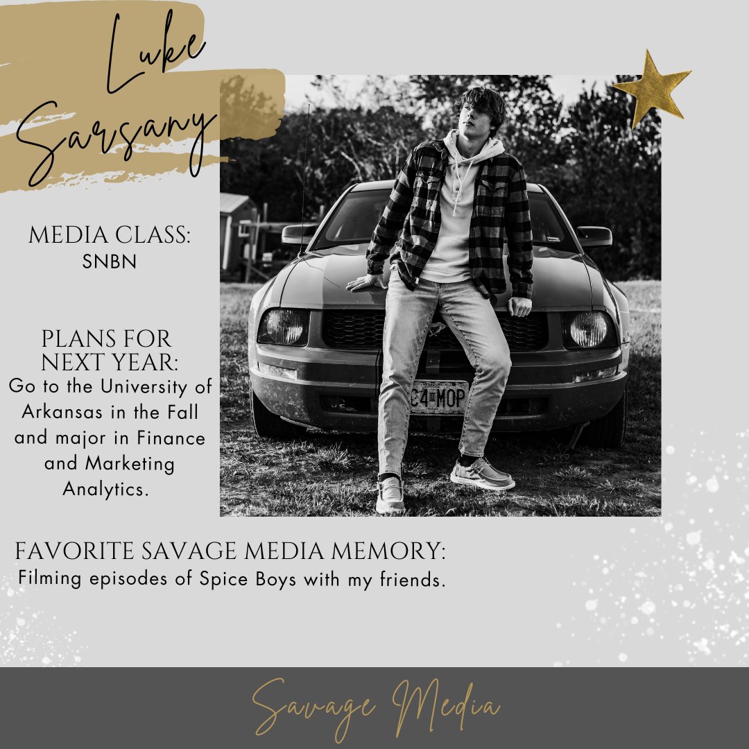 Congratulations to Savage Media Senior, Luke Sarsany💛🖤