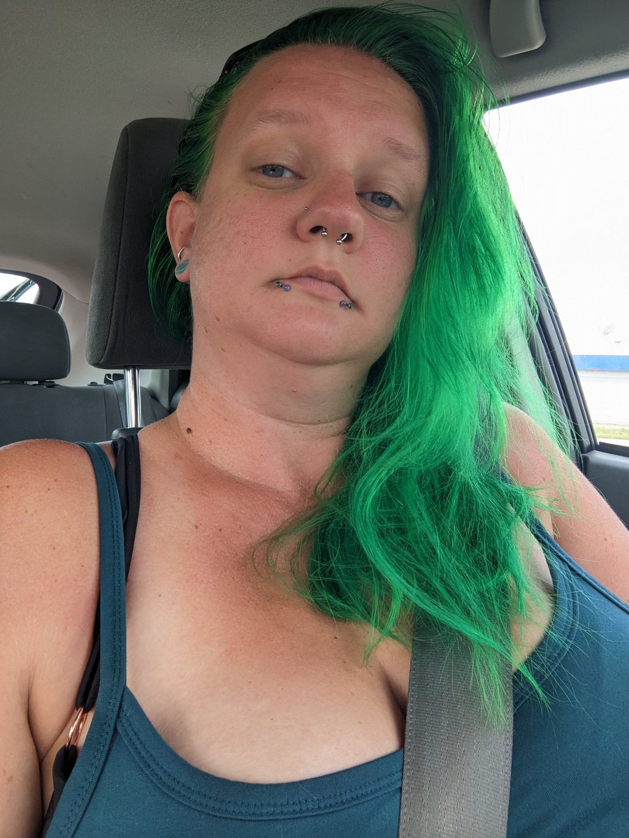 Saturday mornings are for sandy beaches and sharks teeth. #beachday #sharktoothhunter #greenhair #gothgirl #altgirl #sharkbites #piercings #16piercings