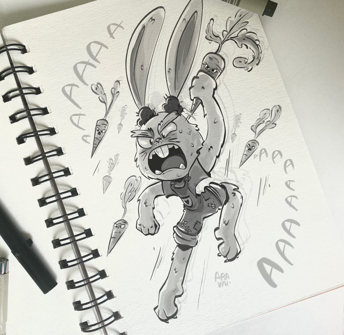 Sketch of the day:🐰🥕⚡️
#kidlitart #middlegrade #picturebook