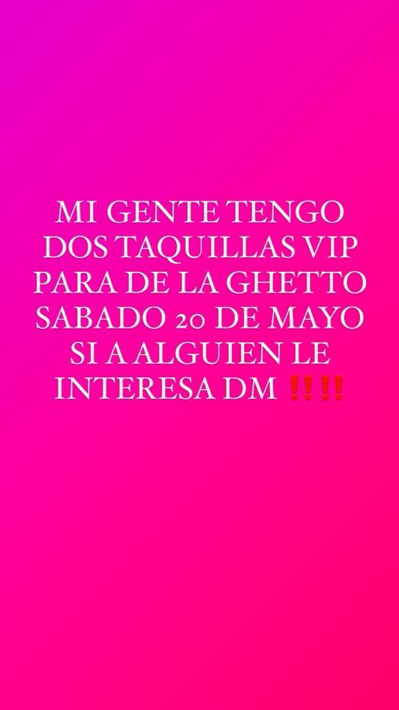 estoy vendiendo 2 taquillas para DE LA GHETTO HOOOYYY!! HMU!!!!