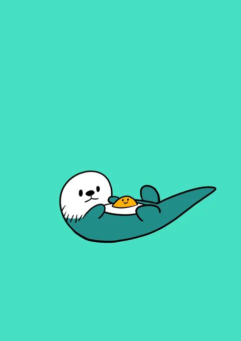 めだやまきちゃんラッコのうえ