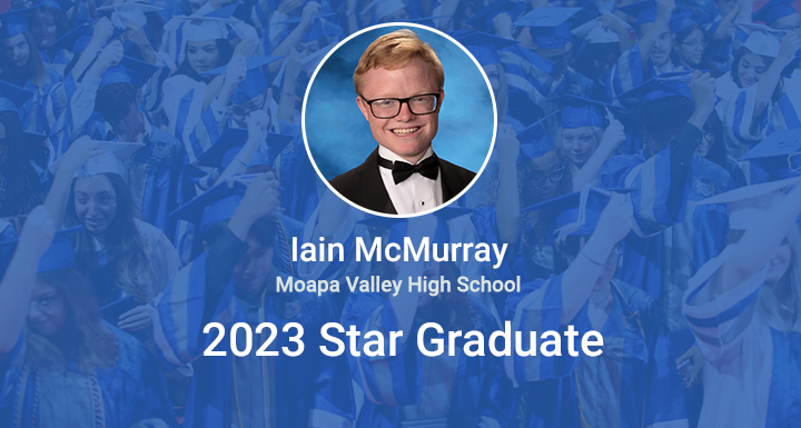 ClarkCountySch's tweet photo. Iain McMurray has exceeded everyone's expectations and that is why he is being recognized as @MoapaValleyHS 2023 Star Grad! Read more about his story here; https://t.co/aG2PN9Ym00 #WeAreCCSD #StarGrad https://t.co/pdY3NwYOVH