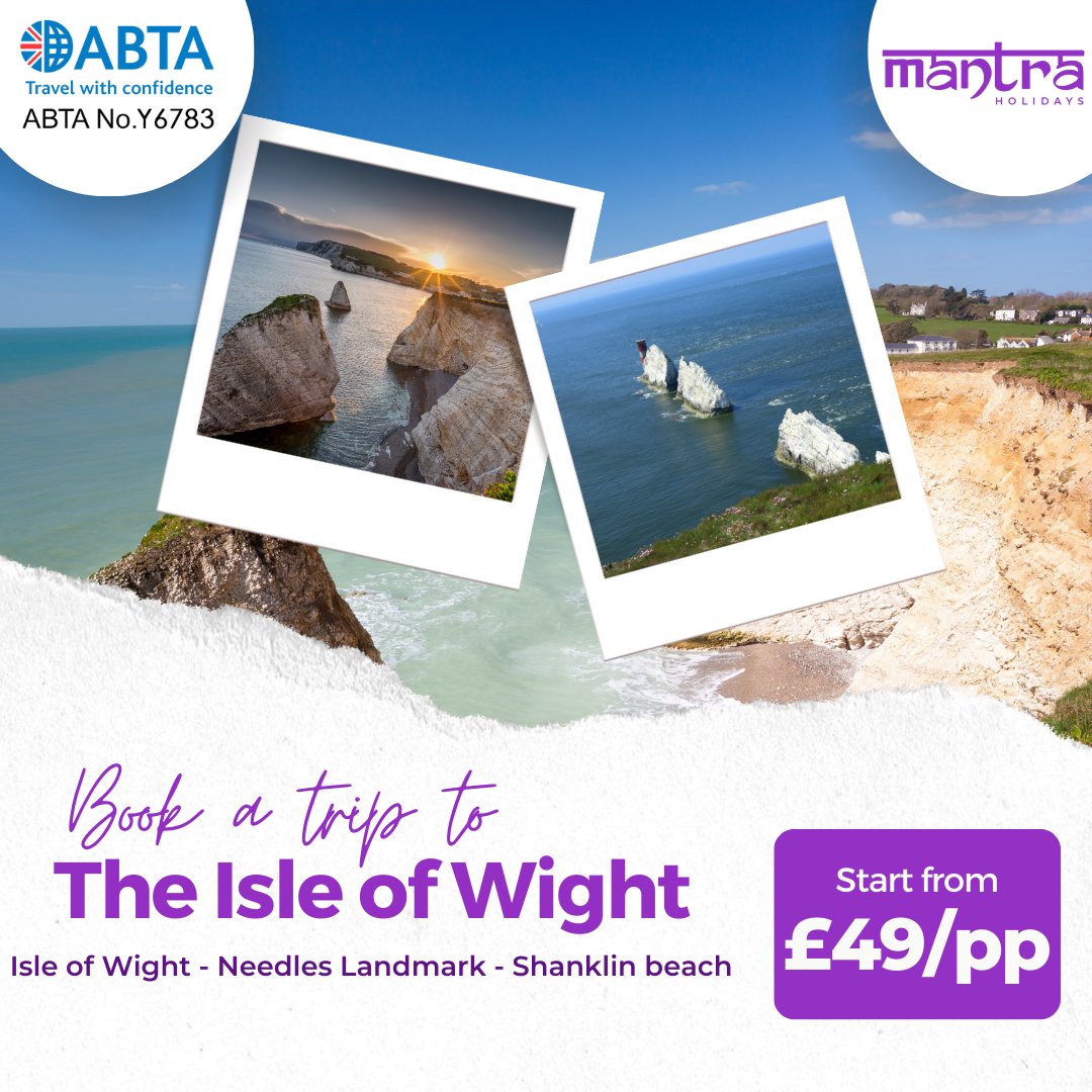Indulge in the idyllic charm of the Isle of Wight, where captivating landscapes, rich history, and serene coastal vistas intertwine to create an unforgettable trip. 

mantraholidays.co.uk/Tour/ISLE-OF-W…

#YourTravelMantra #UKTrip #IsleofWight #Travelling #TravelUK #Shanklin #VisitIsleofWight