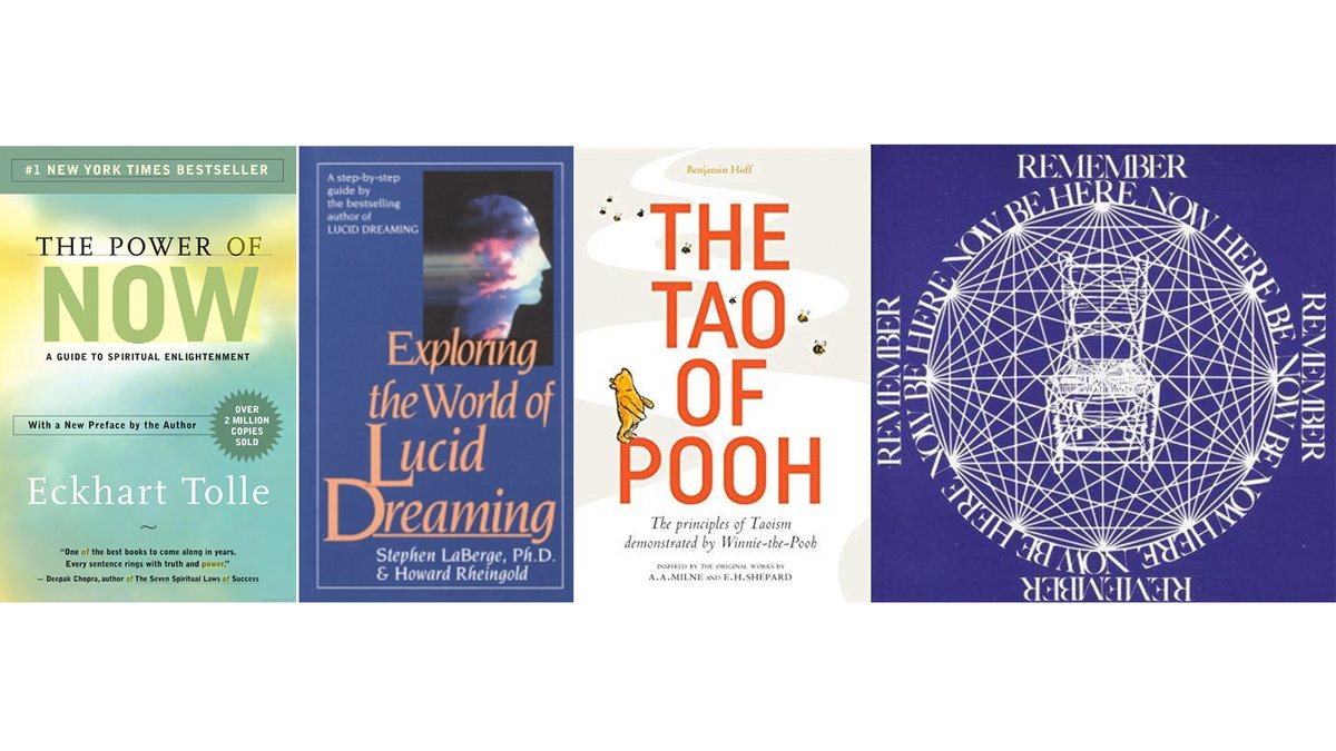 ChartGuys's tweet photo. What Non market-related books have had the most impact on you as a trader? 
For me it is: 
The power of now, Eckhart Tolle 
The Tao of Pooh, Benjamin Hoff 
Exploring the World of Lucid Dreaming, Stephen LaBerge 
Be Here Now, Ram Dass https://t.co/zqcEhQBGjc