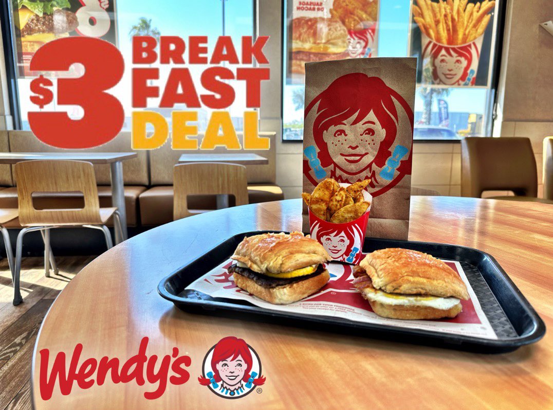 IzmaRadio's tweet photo. #sponsor Hoy amanecimos con mucha hambre. Te invito a que tú también disfrutes del $3 Breakfast deal de Wendy's Puedes elegir entre un bacon o sausage croissant, ambos hechos con huevos de verdad mas unas papas bien sazonadas! #partner En Wendy's participantes de Estados Unidos https://t.co/lveRlWBQUs