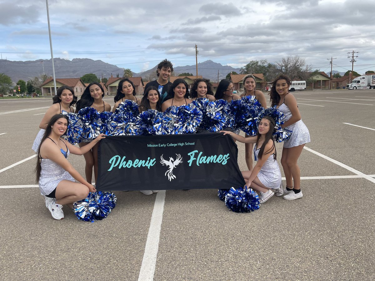 @missionechs Phoenix Flames marching at the Armed Forces Day Parade @FortBlissTexas @DeLaRosa_MECHS #FirstAndBest #TeamSISD