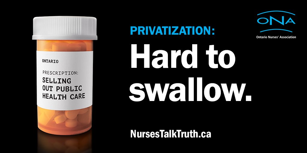 Privatization: Hard to swallow.

Doug Ford says that privatizing health care will be good for Ontario. He’s wrong. For-profit care will drain away public money for private profits…and we’ll all pay the price.

Take action: nursestalktruth.ca

#NursesTalkTruth #ONpoli