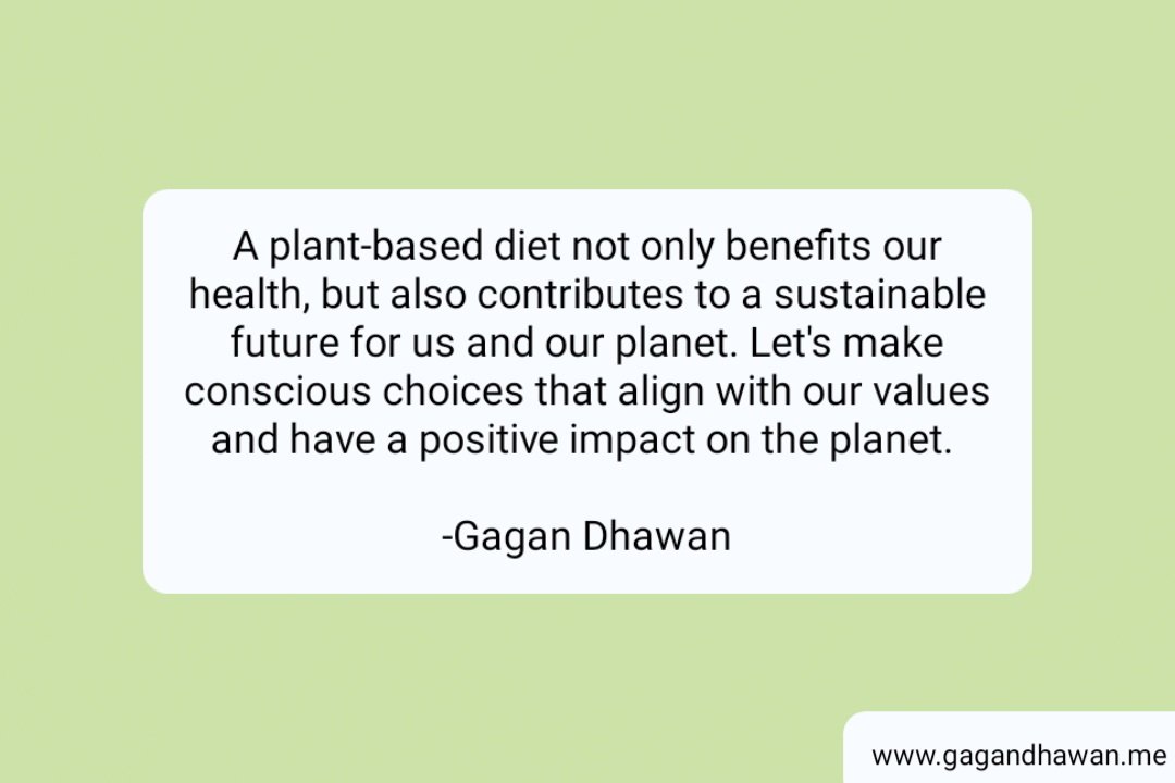 All of us play a crucial role in building a sustainable future for us and the generations to come. 

#PlantBasedLiving #Sustainability #HealthyChoices