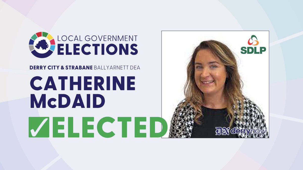 DerryNow's tweet photo. BALLYARNETT Update:
Catherine McDaid (SDLP) is elected.
#Derry #DerryNow #DerryNews #CountyDerryPost #election23 #DerryStrabane https://t.co/gmxjfpyygV