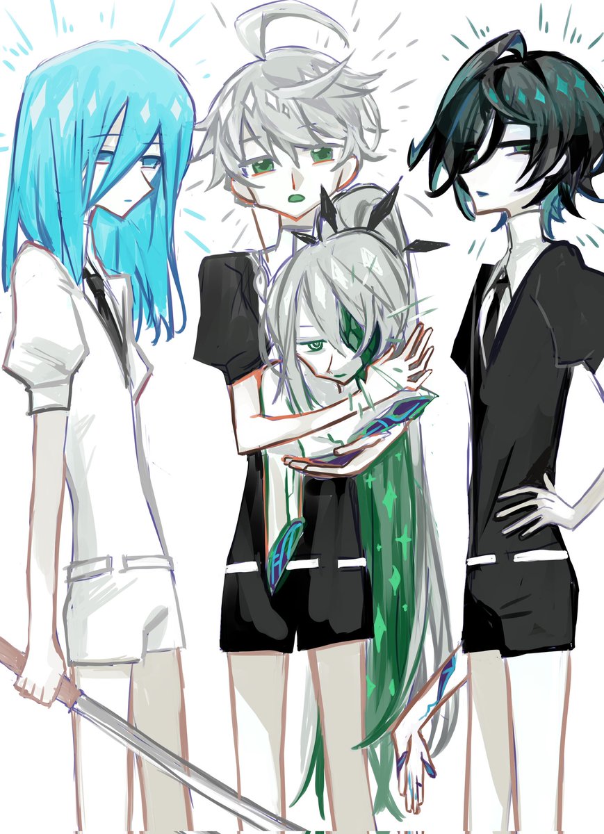 Ain的寶石之國paro
不用畫職業裝就有動力畫四（3.5）個人了