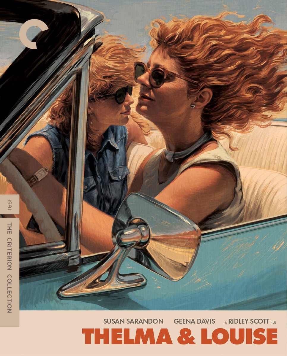 Two women, a turquoise Thunderbird, the ride of a lifetime. 💙 💿 Our 4K edition of THELMA &amp; LOUISE (1991) enters the collection this week! criterion.com/films/29164-th…