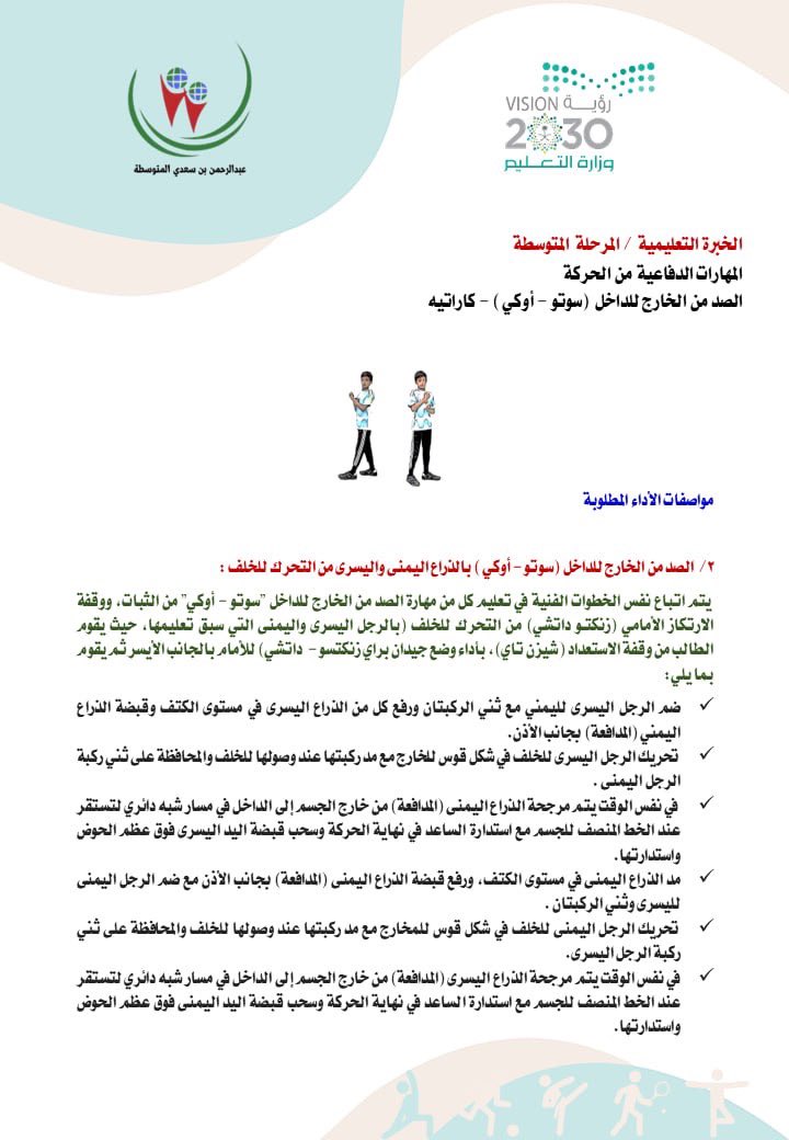 المرحلة المتوسطة 
الأسبوع العاشر 
الكارتيه - وحدة الدفاع عن النفس
الفصل الدراسي الثالث ١٤٤٤هـ
#الخبرات_التعليمية 
#تعليم_مكة
#مكتب_تعليم_بحرة
#عبدالرحمن_بن_سعدي_المتوسطه