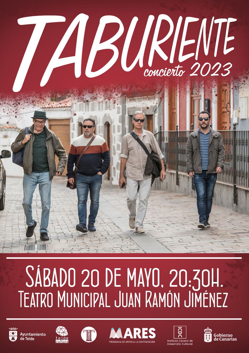 TeldeCultura's tweet photo. 🎶🎙Taburiente en concierto🎵
🗓Hoy sábado 20 de mayo de 2023.
⏰️ A las 20:30 horas.
📍 Teatro Municipal Juan Ramón Jiménez
#teldecultura
#Gestel
#ayuntamientodeteldetelde
#Taburiente https://t.co/iAIESwtxa3