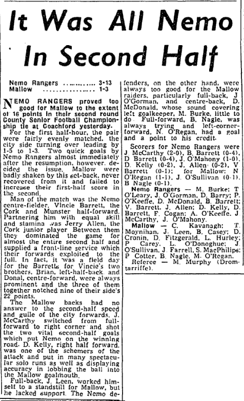 nemo_archive's tweet photo. #nemorangers #CorkGAA #61YearsAgo #EveningEcho https://t.co/IhdClMl3MS