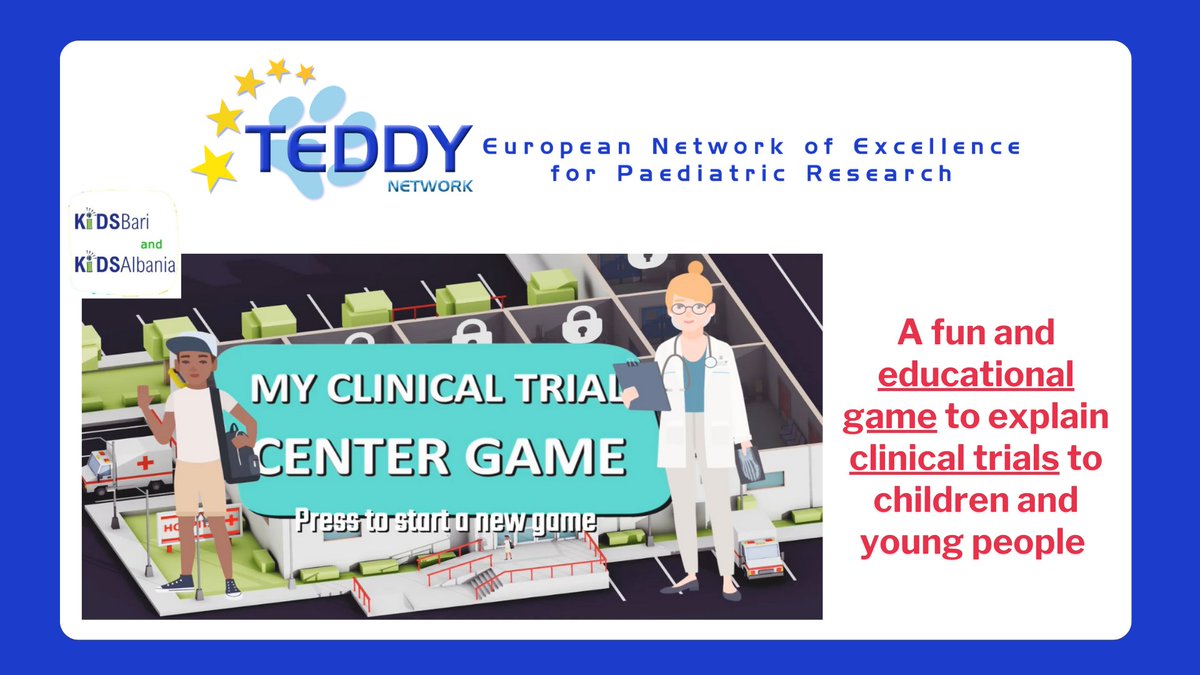 👩‍🔬💊Today is #InternationalClinicalTrialsDay! 
Do you know our #ClinicalTrials Center #game? 
It was developed to show the #paediatric population how clinical trials work in a fun and interactive way. 
👀 More info: teddynetwork.net/2021/06/29/467…
