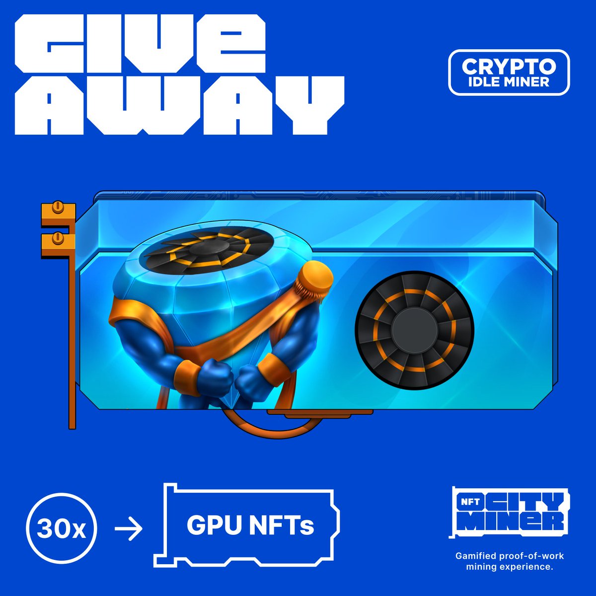 🎁 We are stepping up the game with this #GIVEAWAY!

💎 We are giving away 30 x Diamond NFT GPUs!
🍀 Only 10 lucky winners!

1️⃣ Follow <a href="/NFTCityMiner/">NFT City Miner</a> &amp; <a href="/CryptoIdleMiner/">Crypto Idle Miner</a>
2️⃣ ❤️ &amp; RT
3️⃣ Tag friends

⏰ Entries open for 96 hours